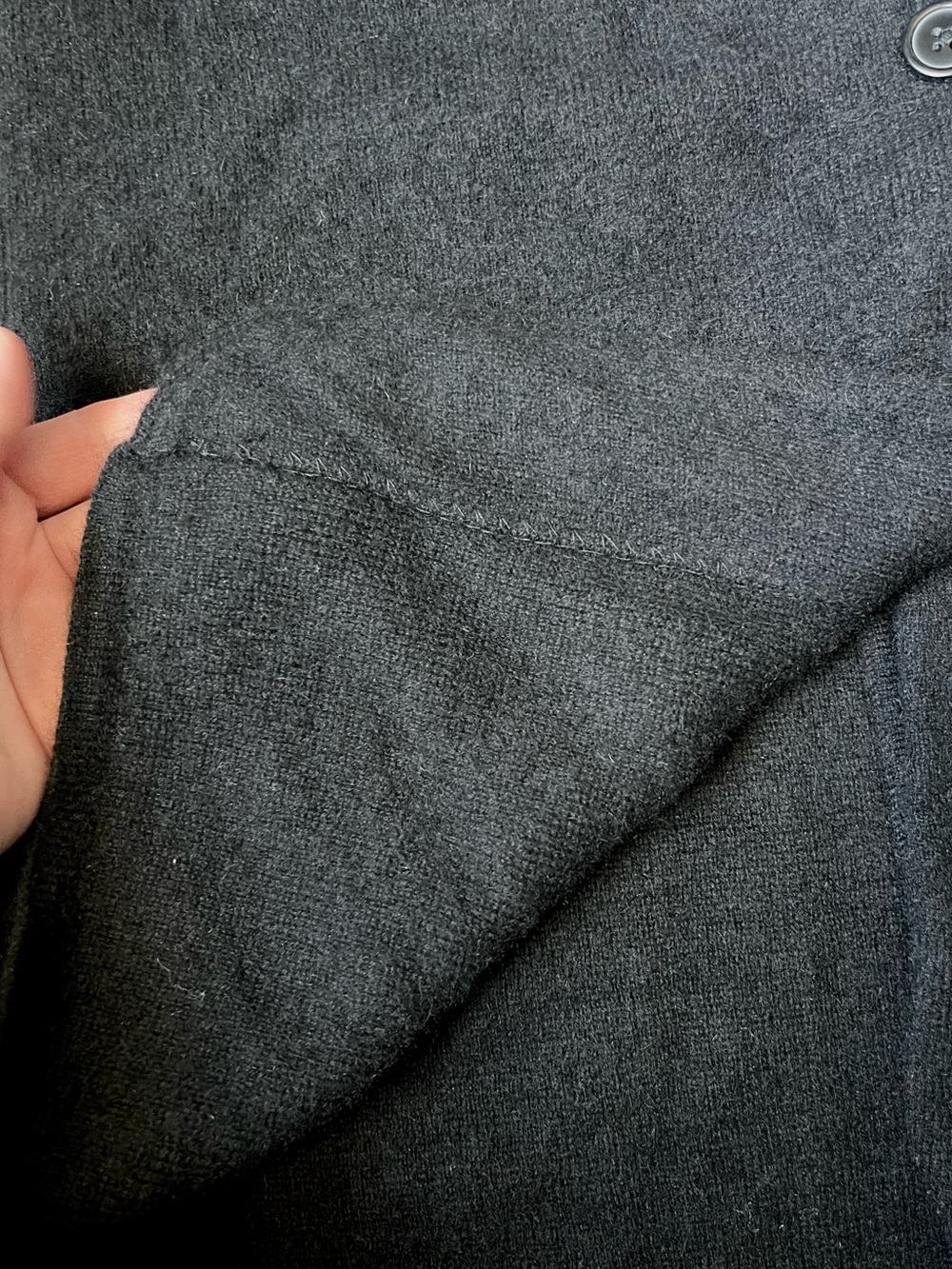 100% Cashmere Charter Club Luxury Black Cardigan- Size M - Picture 10 of 10